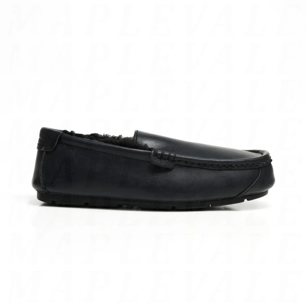 Koolaburra Ugg Tipton Smooth Slippers Mens Sz 9 Black Slides Comfort 1154810 NIB